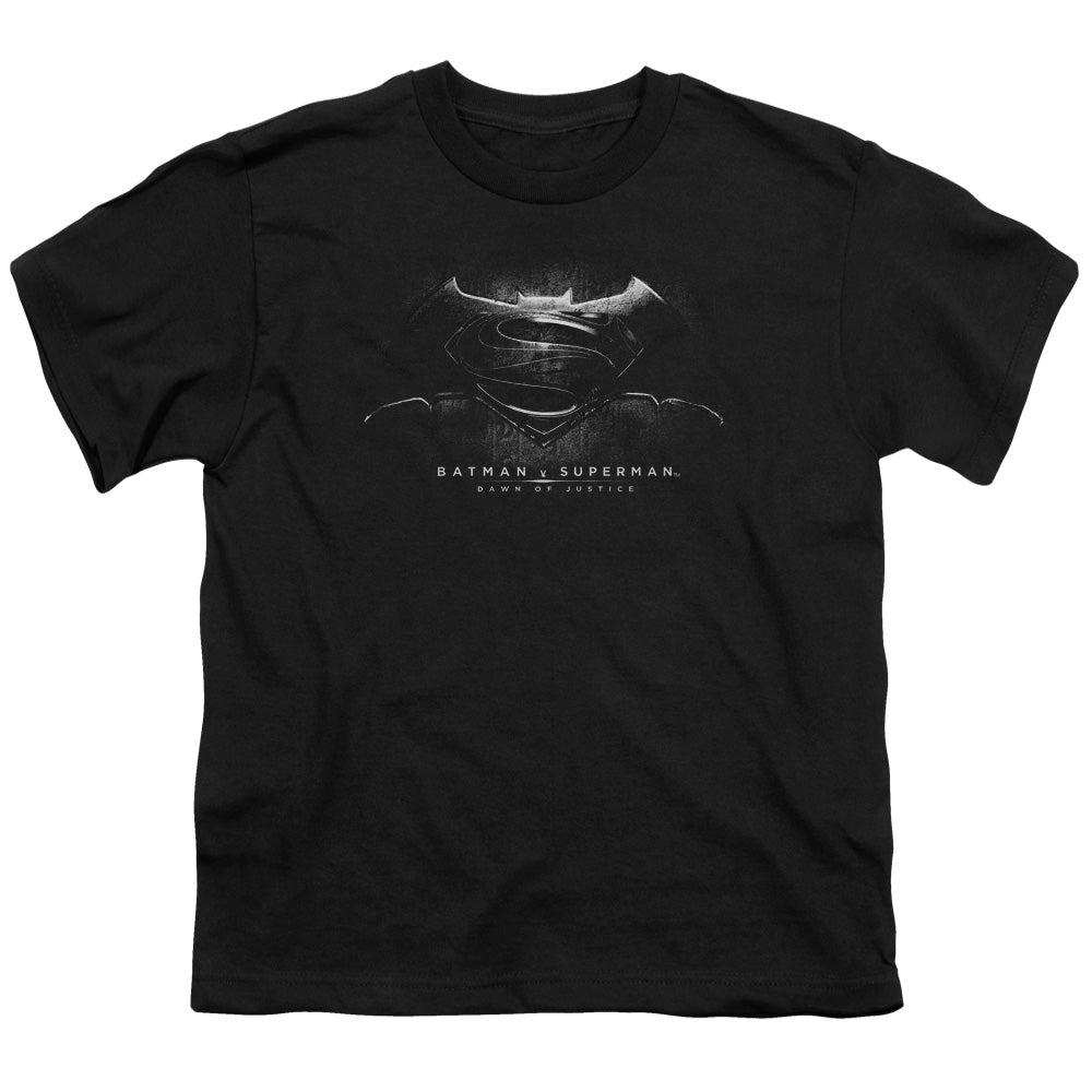 Batman v Superman Bw Logo Youth 18/1 100% Cotton Short-Sleeve T-Shirt