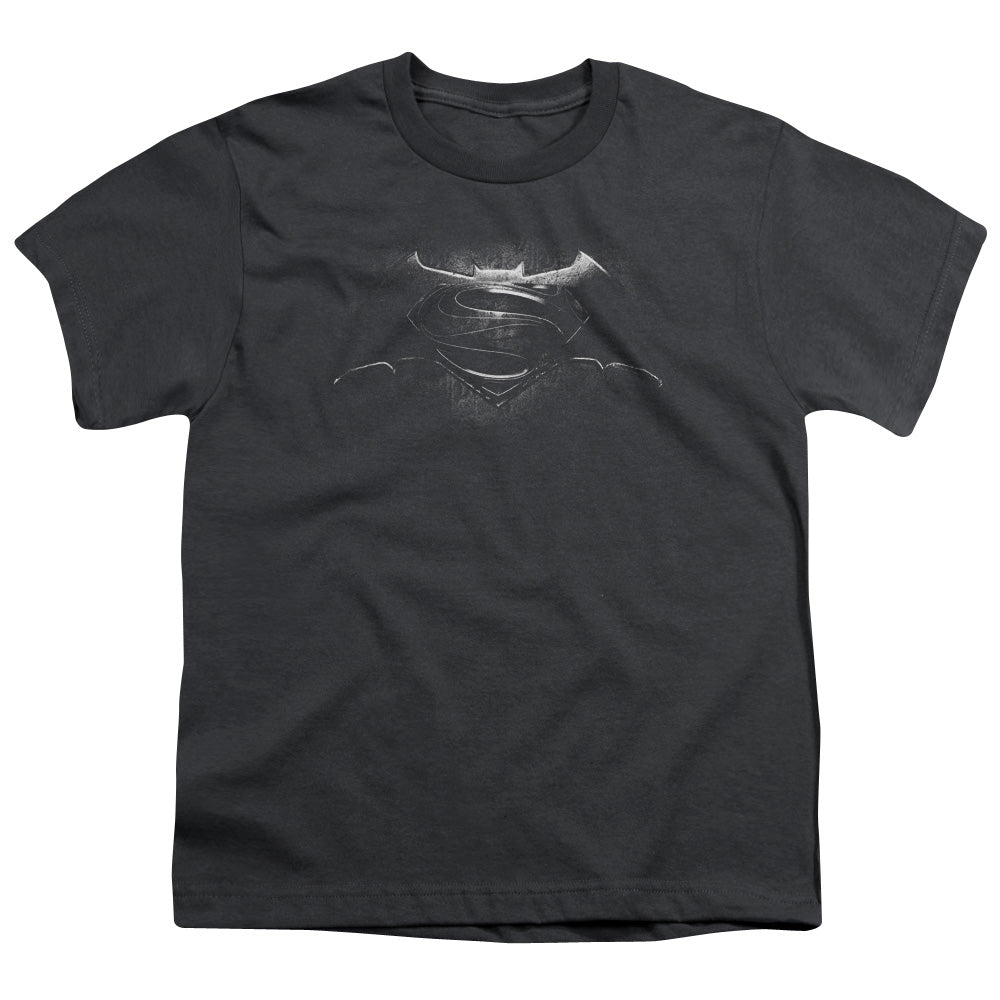 Batman v Superman Bw Logo Youth 18/1 100% Cotton Short-Sleeve T-Shirt