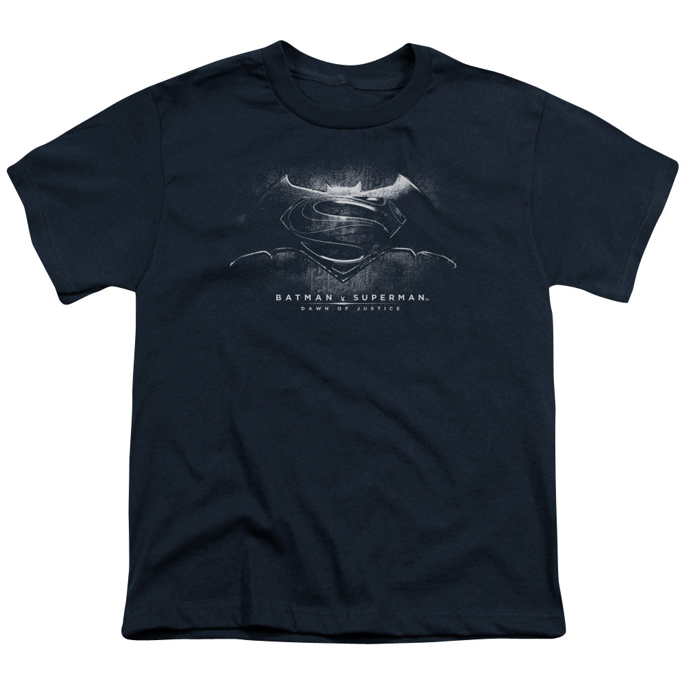 Batman v Superman Bw Logo Youth 18/1 100% Cotton Short-Sleeve T-Shirt