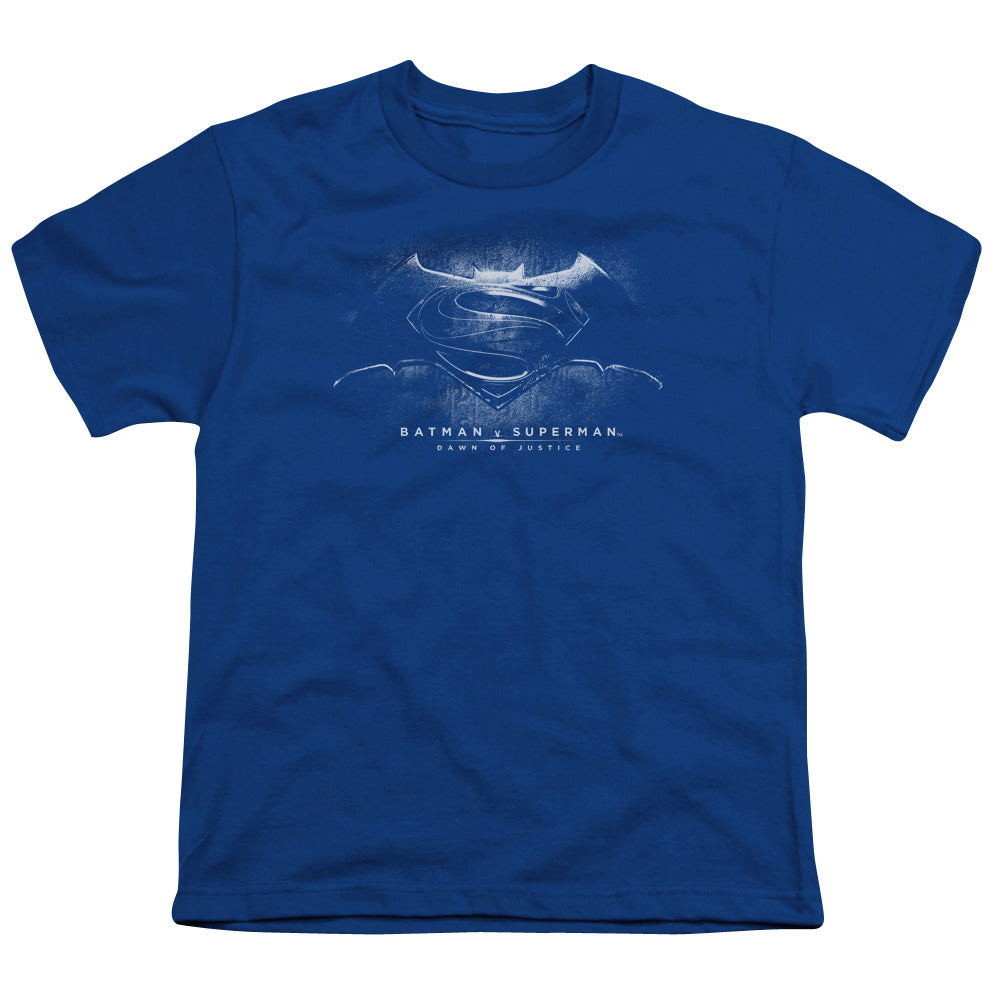 Batman v Superman Bw Logo Youth 18/1 100% Cotton Short-Sleeve T-Shirt