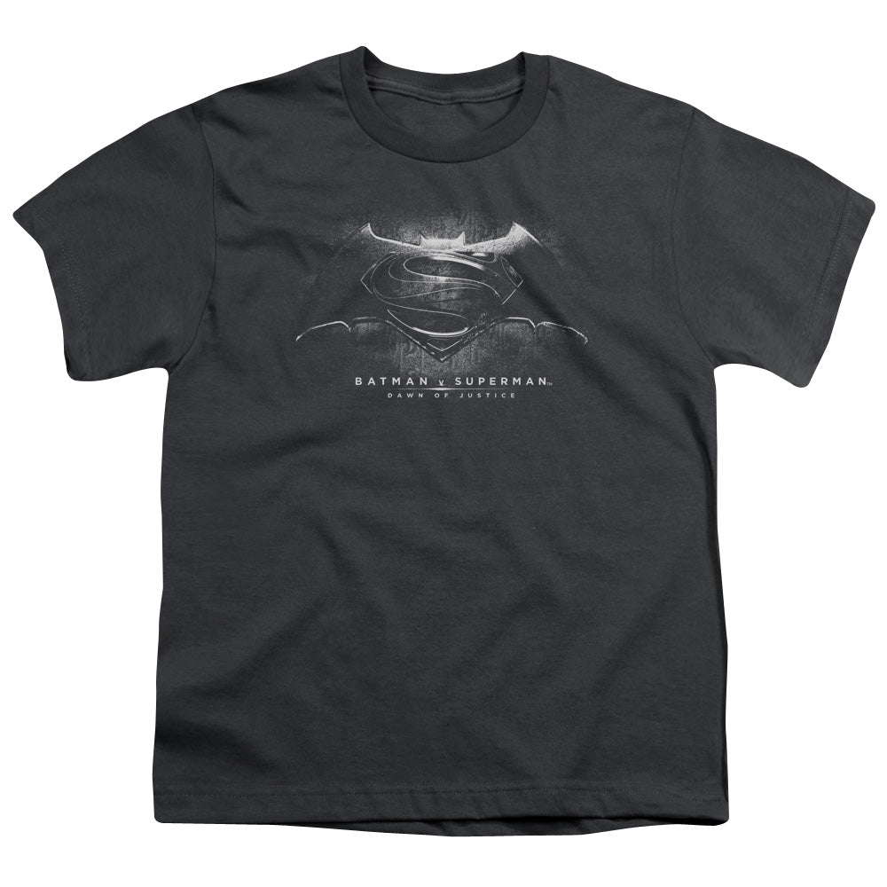 Batman v Superman Bw Logo Youth 18/1 100% Cotton Short-Sleeve T-Shirt