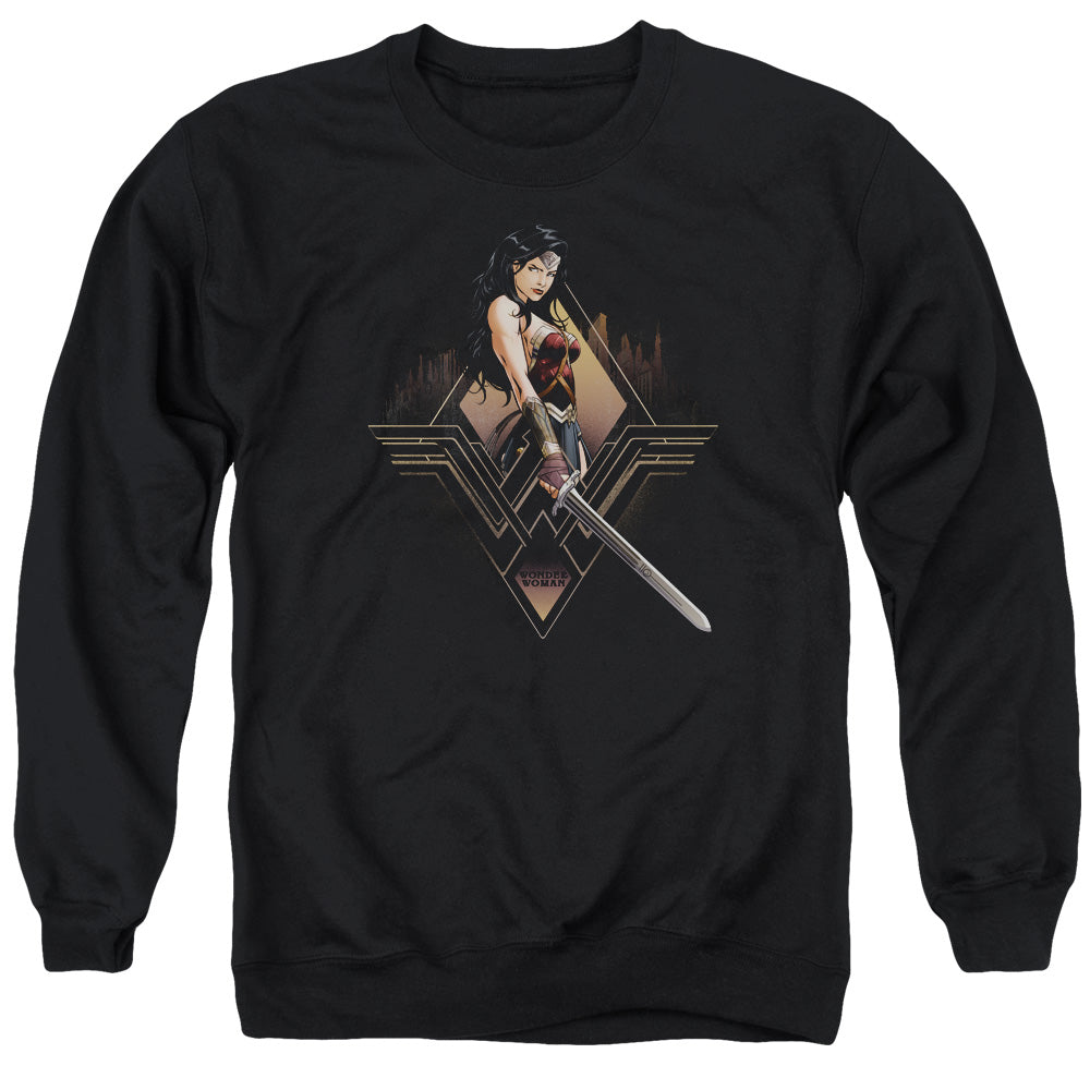 Batman v Superman City Girl Men's Crewneck 50 50 Poly Long-Sleeve T-Shirt