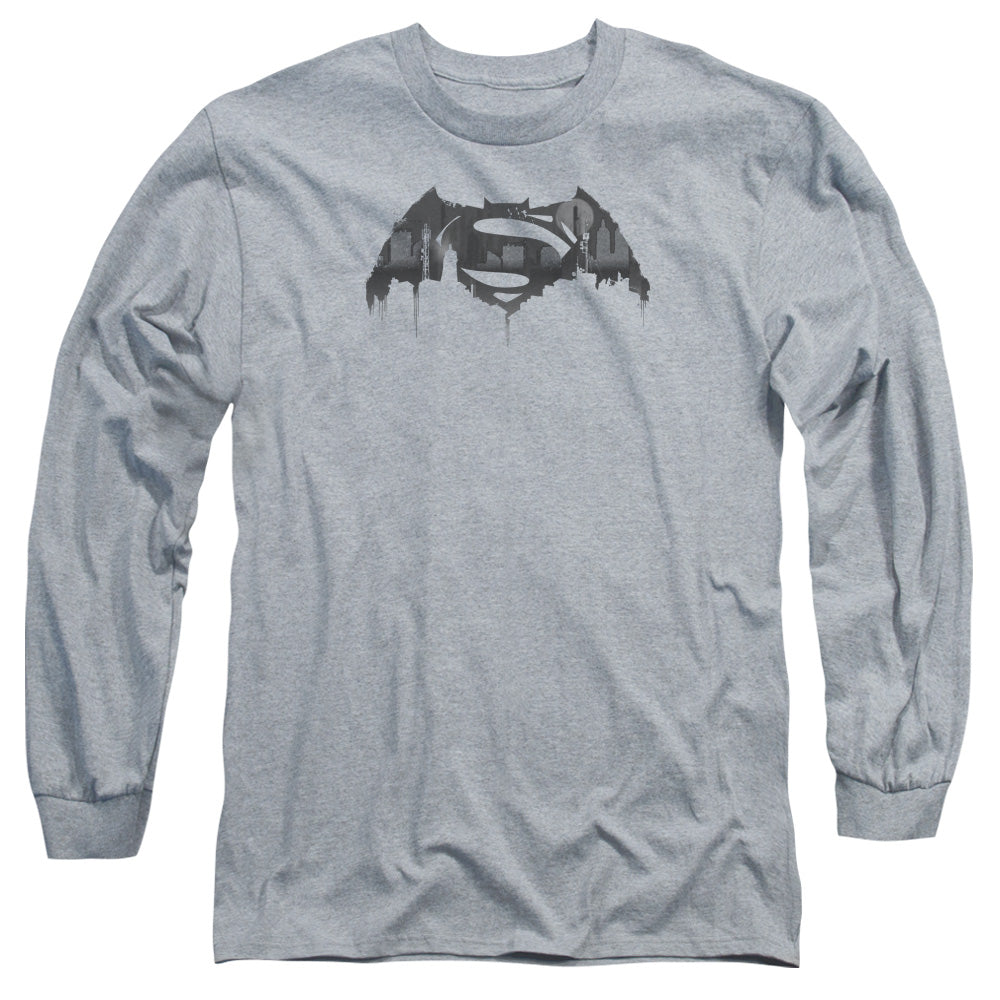 Batman v Superman Cityscape Logo Men's 18/1 Cotton Long-Sleeve T-Shirt