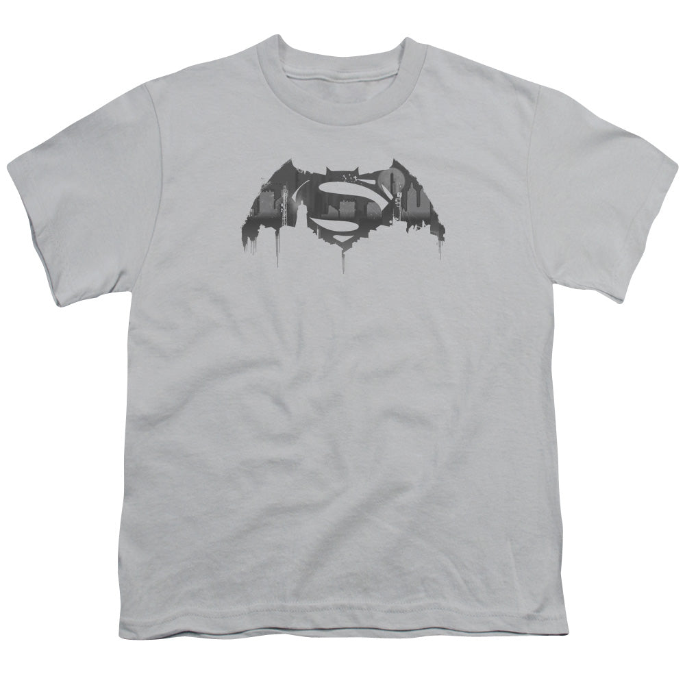 Batman v Superman Cityscape Logo Youth 18/1 100% Cotton Short-Sleeve T-Shirt