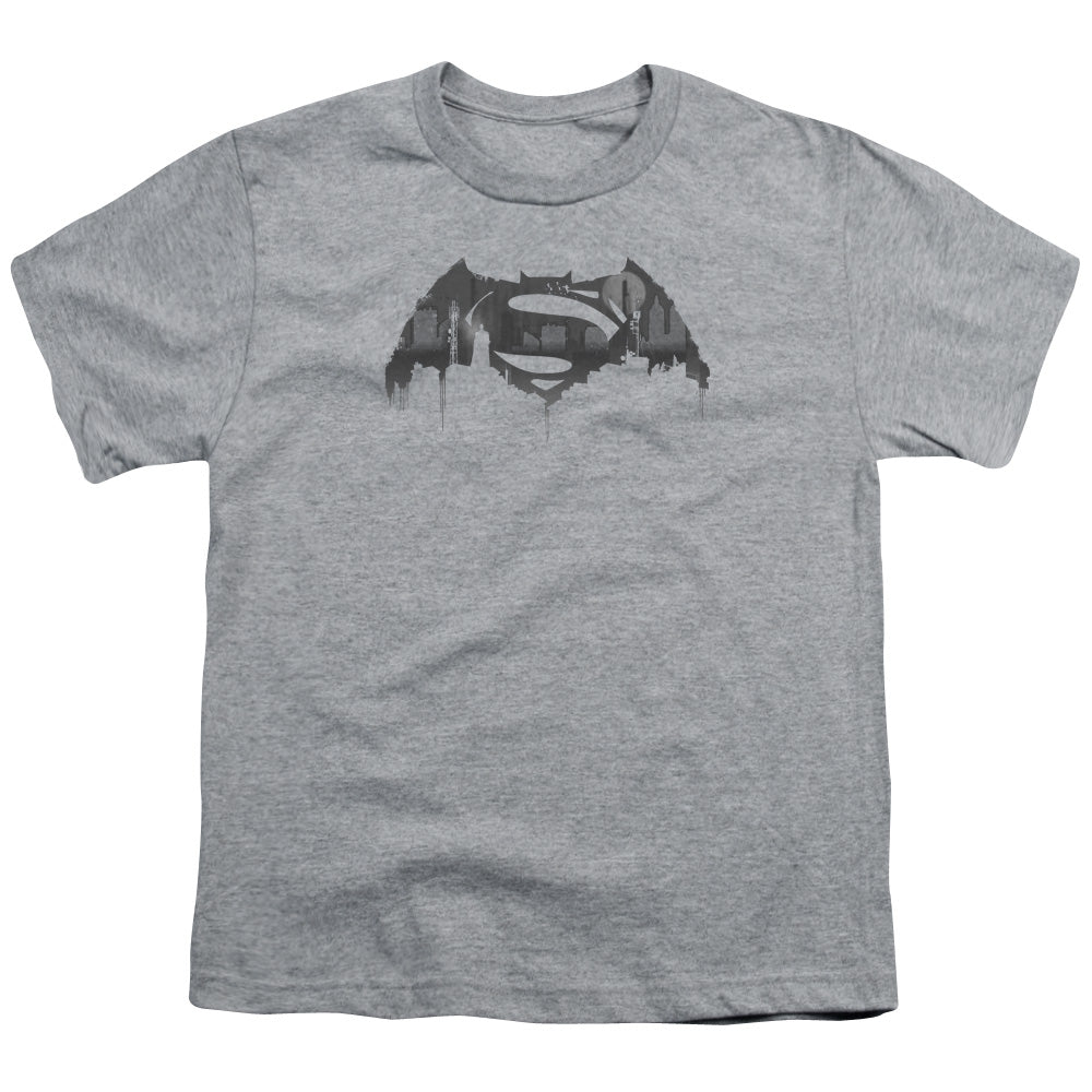 Batman v Superman Cityscape Logo Youth 18/1 100% Cotton Short-Sleeve T-Shirt