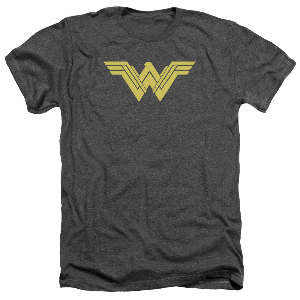 Batman v Superman Clean Line Logo Men's 30/1 Heather 60 40 Poly Short-Sleeve T-Shirt