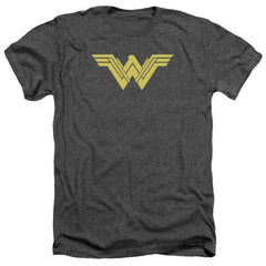 Batman v Superman Clean Line Logo Men's 30/1 Heather 60 40 Poly Short-Sleeve T-Shirt