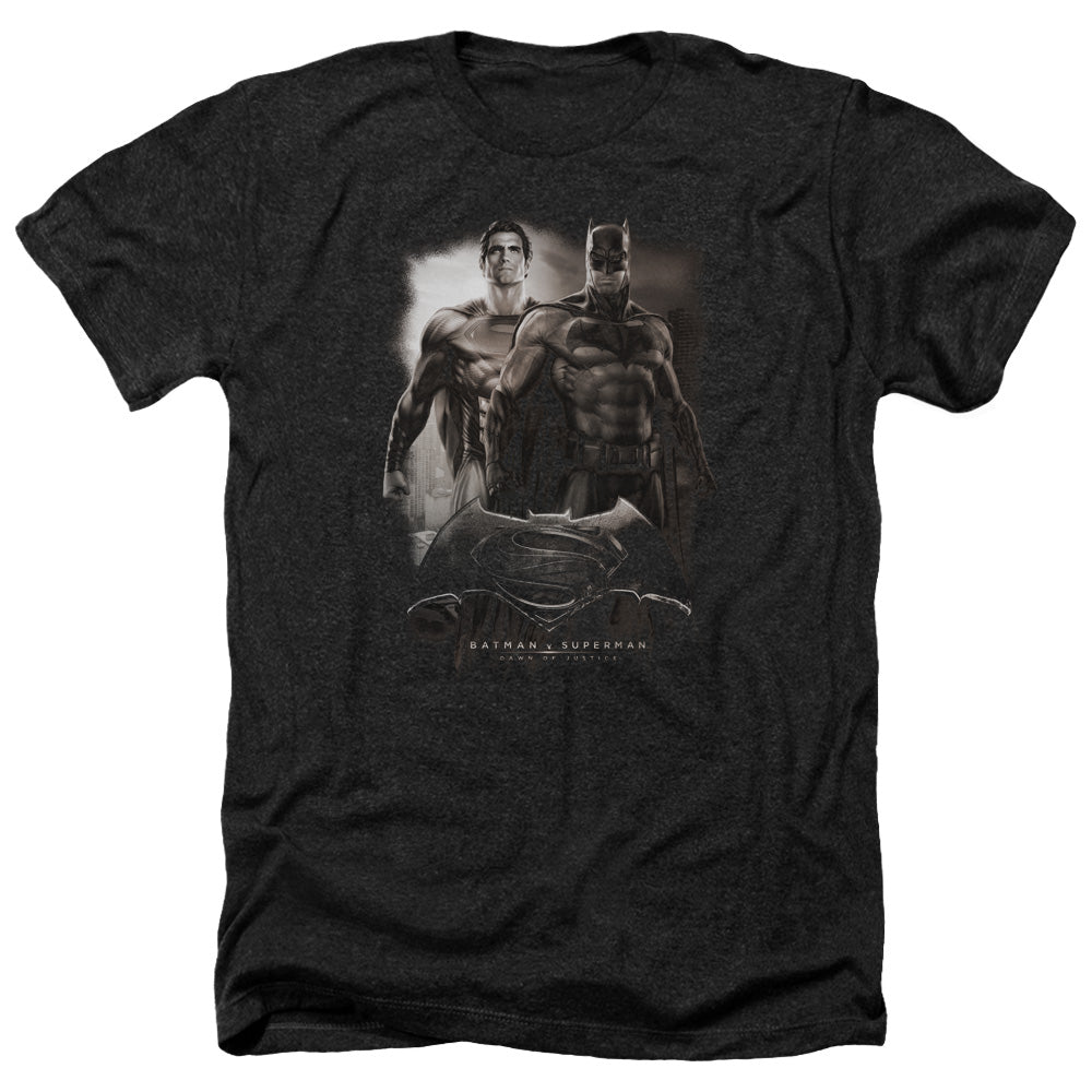 Batman v Superman Dawn Men's 30/1 Heather 60 40 Poly Short-Sleeve T-Shirt