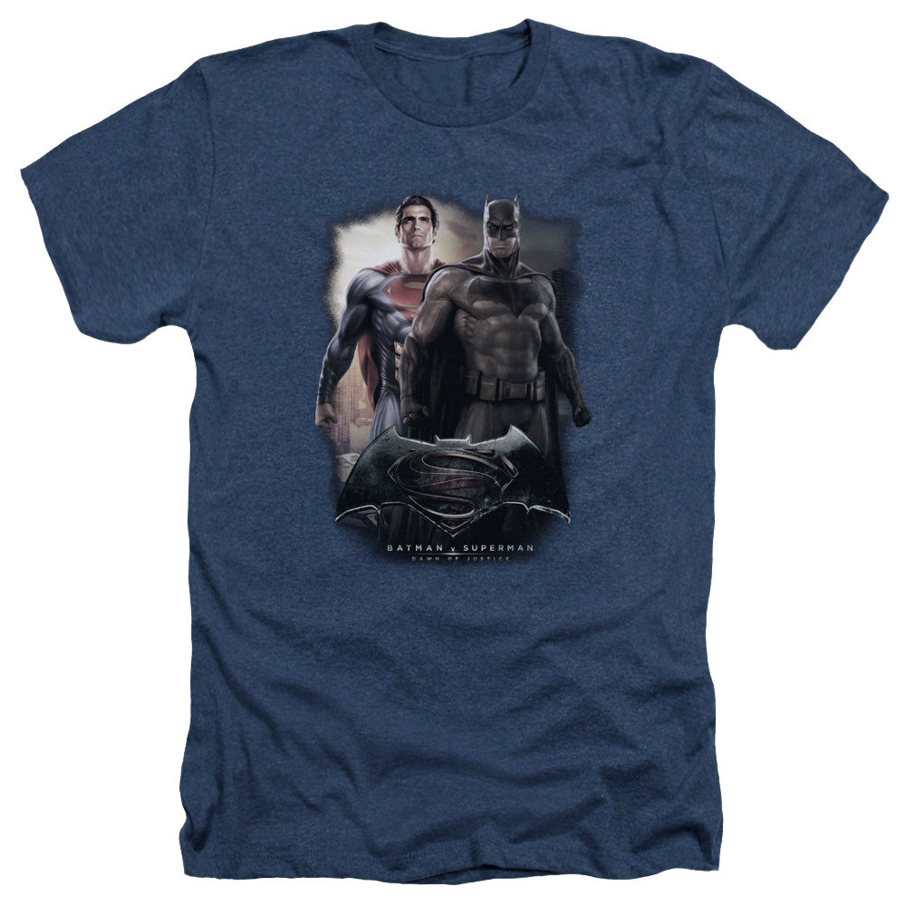 Batman v Superman Dawn Men's 30/1 Heather 60 40 Poly Short-Sleeve T-Shirt
