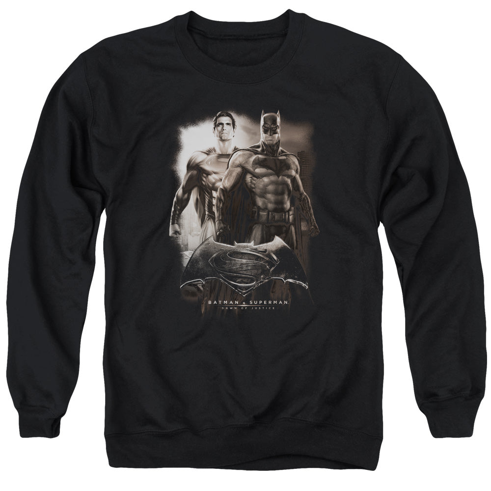 Batman v Superman Dawn Men's Crewneck 50 50 Poly Long-Sleeve T-Shirt