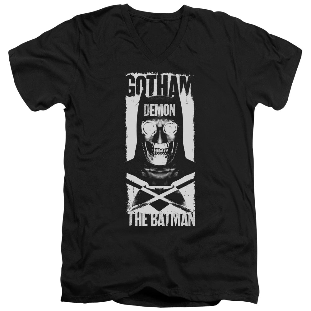 Batman v Superman Demon Bat Men's 30/1 Cotton Slim V-Neck T-Shirt