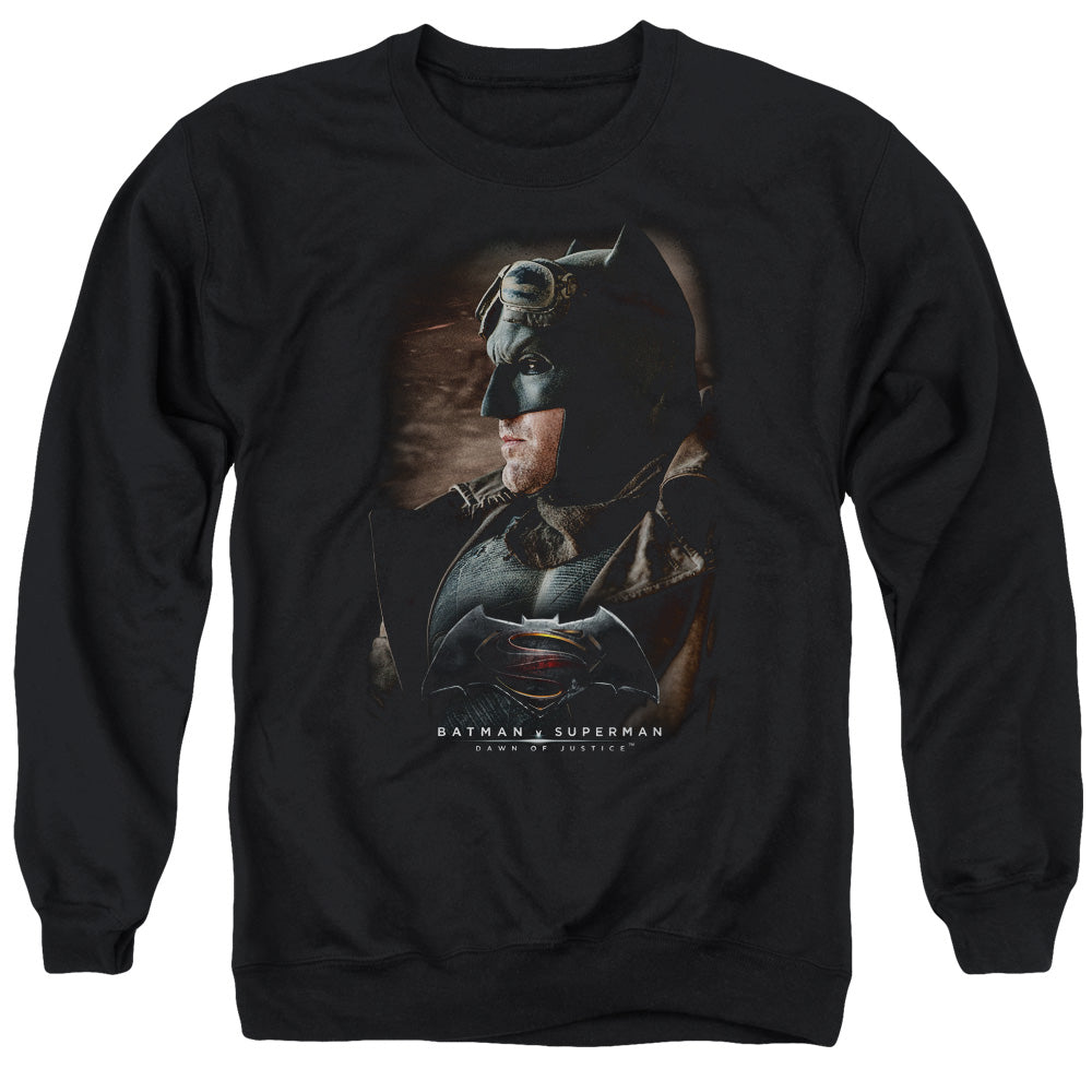 Batman v Superman Desert Gear Men's Crewneck 50 50 Poly Long-Sleeve T-Shirt