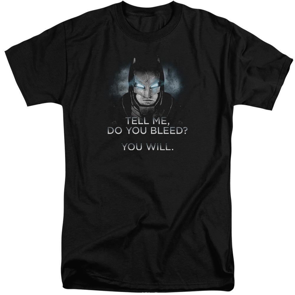 Batman v Superman Do You Bleed Men's 18/1 Tall Cotton Short-Sleeve T-Shirt