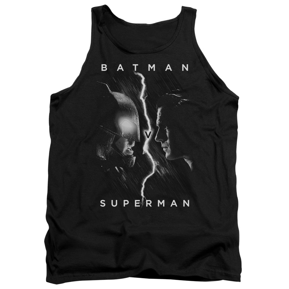 Batman v Superman Face To Face Men's 18/1 Cotton Tank Top