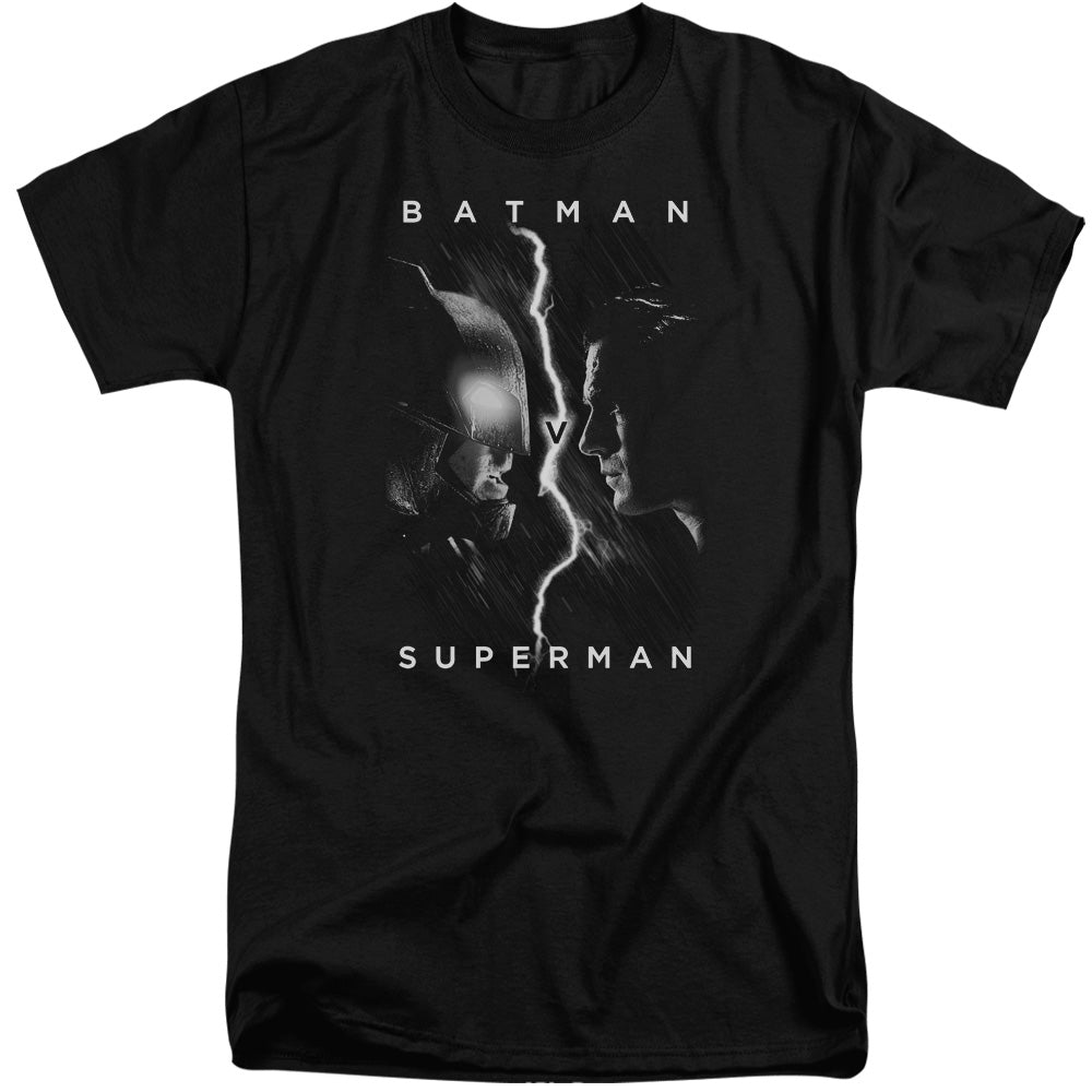 Batman v Superman Face To Face Men's 18/1 Tall Cotton Short-Sleeve T-Shirt