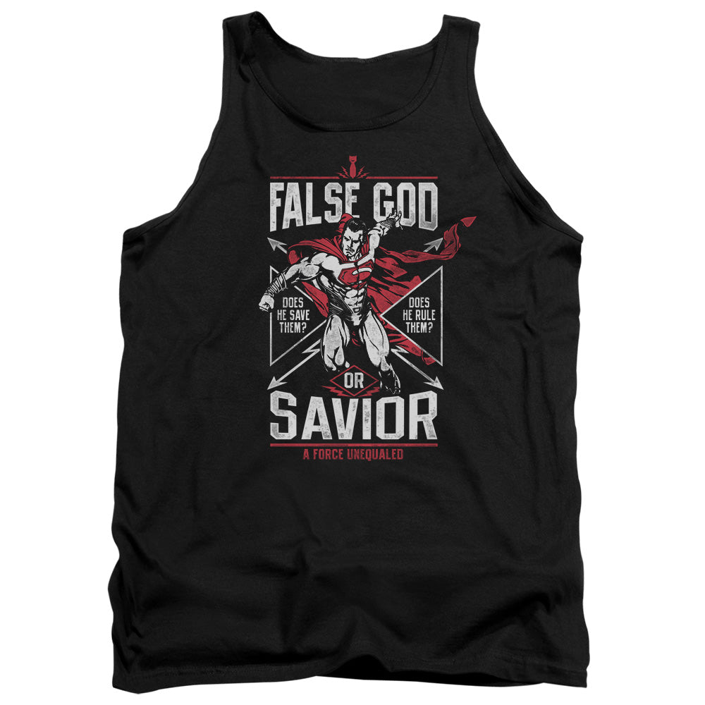 Batman v Superman False God Or Savior Men's 18/1 Cotton Tank Top