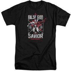 Batman v Superman False God Or Savior Men's 18/1 Tall Cotton Short-Sleeve T-Shirt