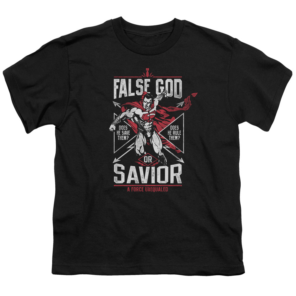 Batman v Superman False God Or Savior Youth 18/1 100% Cotton Short-Sleeve T-Shirt