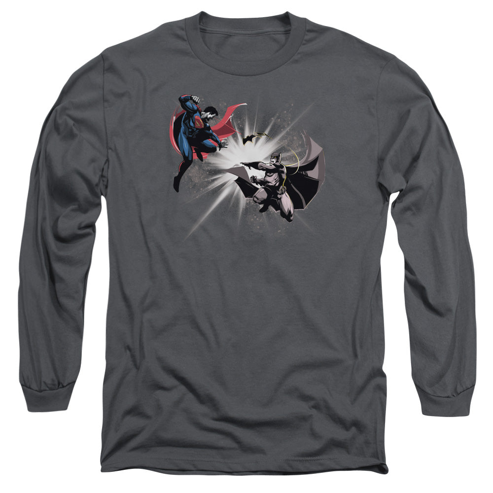 Batman v Superman Fight Burst Men's 18/1 Cotton Long-Sleeve T-Shirt