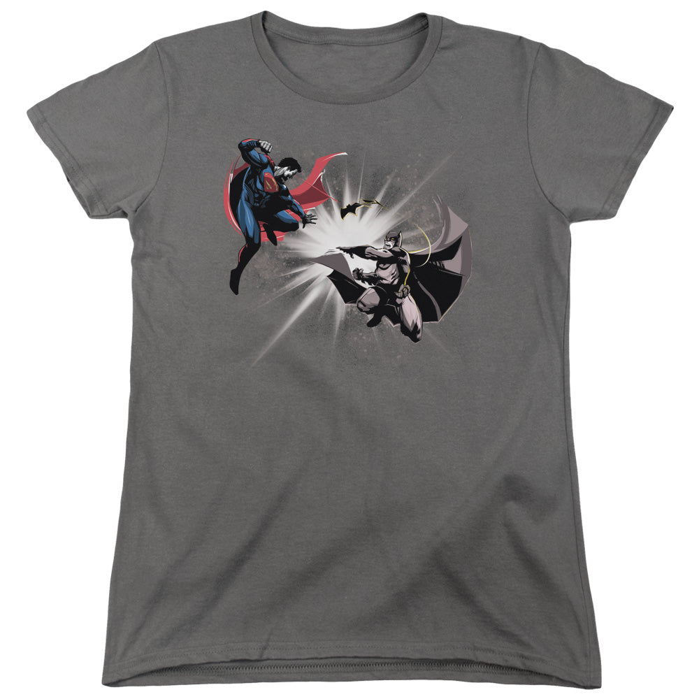 Batman v Superman Fight Burst Women's 18/1 Cotton Short-Sleeve T-Shirt