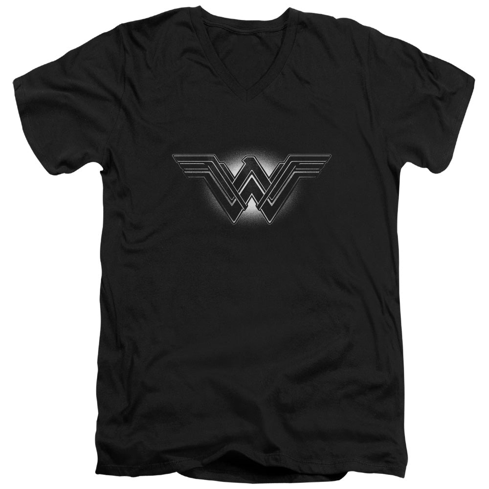 Batman v Superman Glow Emblem Men's 30/1 Cotton Slim V-Neck T-Shirt