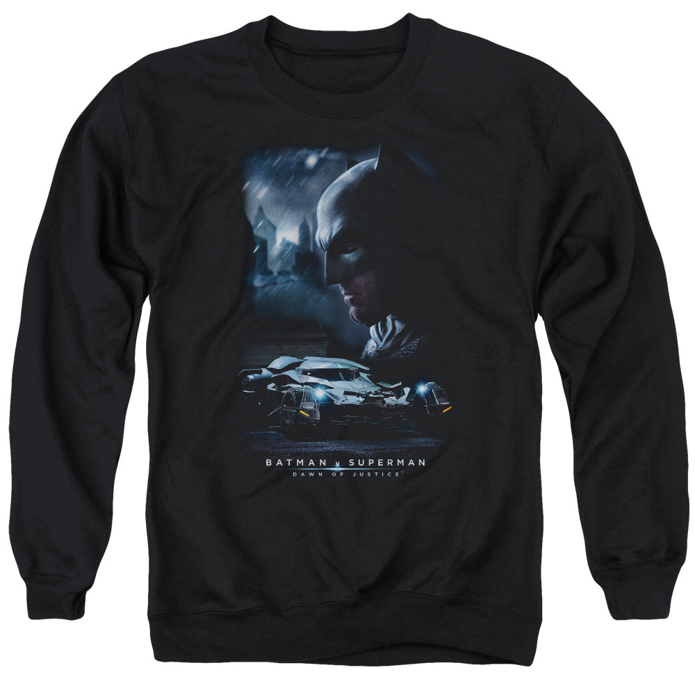 Batman v Superman Gotham Knight Men's Crewneck 50 50 Poly Long-Sleeve T-Shirt