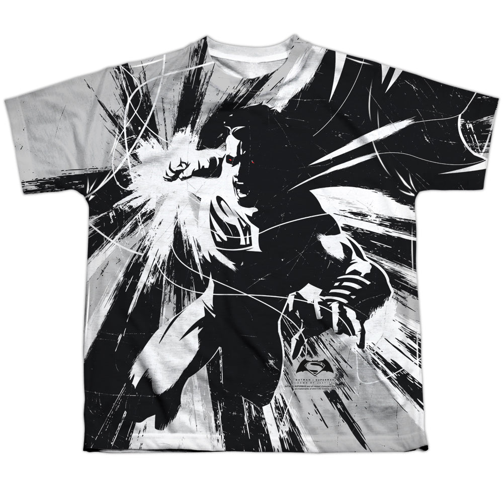 Batman v Superman Graphic Contrast Youth Regular Fit Poly Short-Sleeve T-Shirt