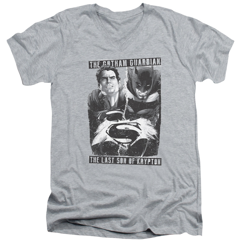Batman v Superman Guardian V Son Men's 30/1 Cotton Slim V-Neck T-Shirt
