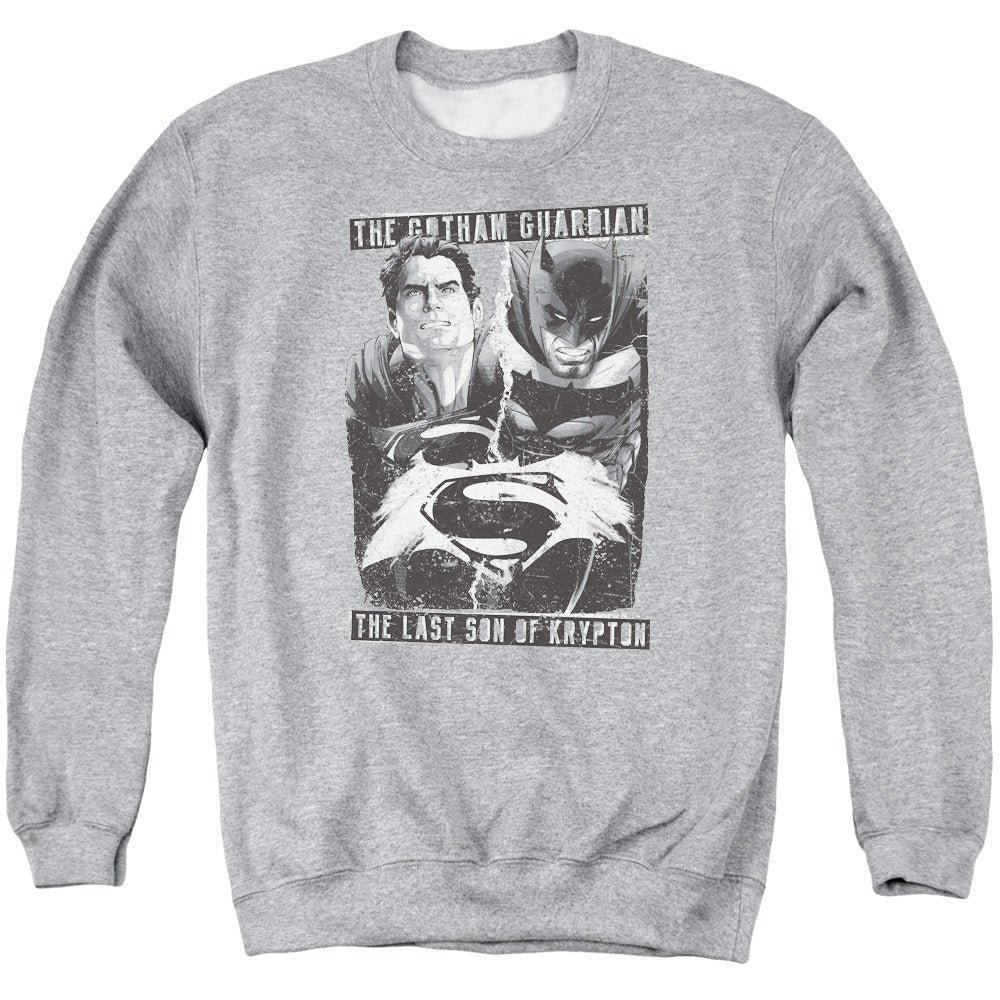 Batman v Superman Guardian V Son Men's Crewneck 50 50 Poly Long-Sleeve T-Shirt