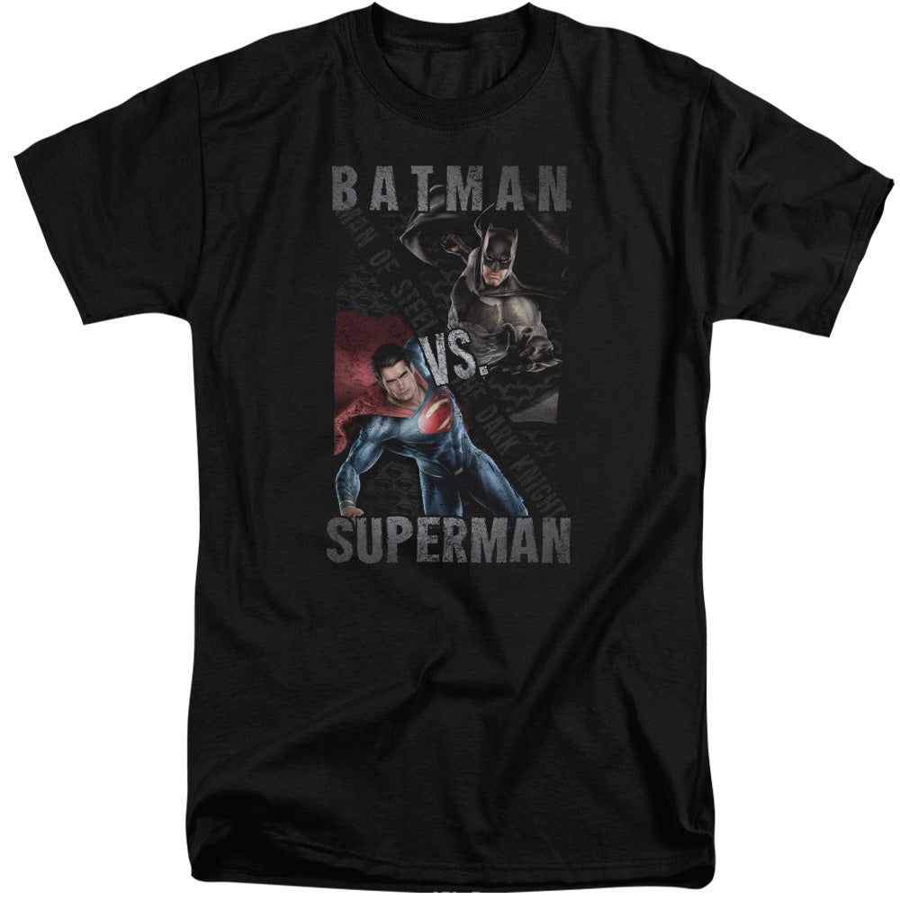 Batman v Superman Hero Split Men's 18/1 Tall Cotton Short-Sleeve T-Shirt