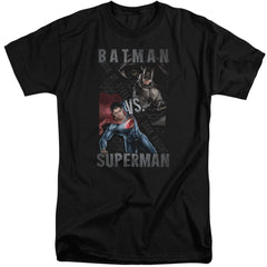 Batman v Superman Hero Split Men's 18/1 Tall Cotton Short-Sleeve T-Shirt