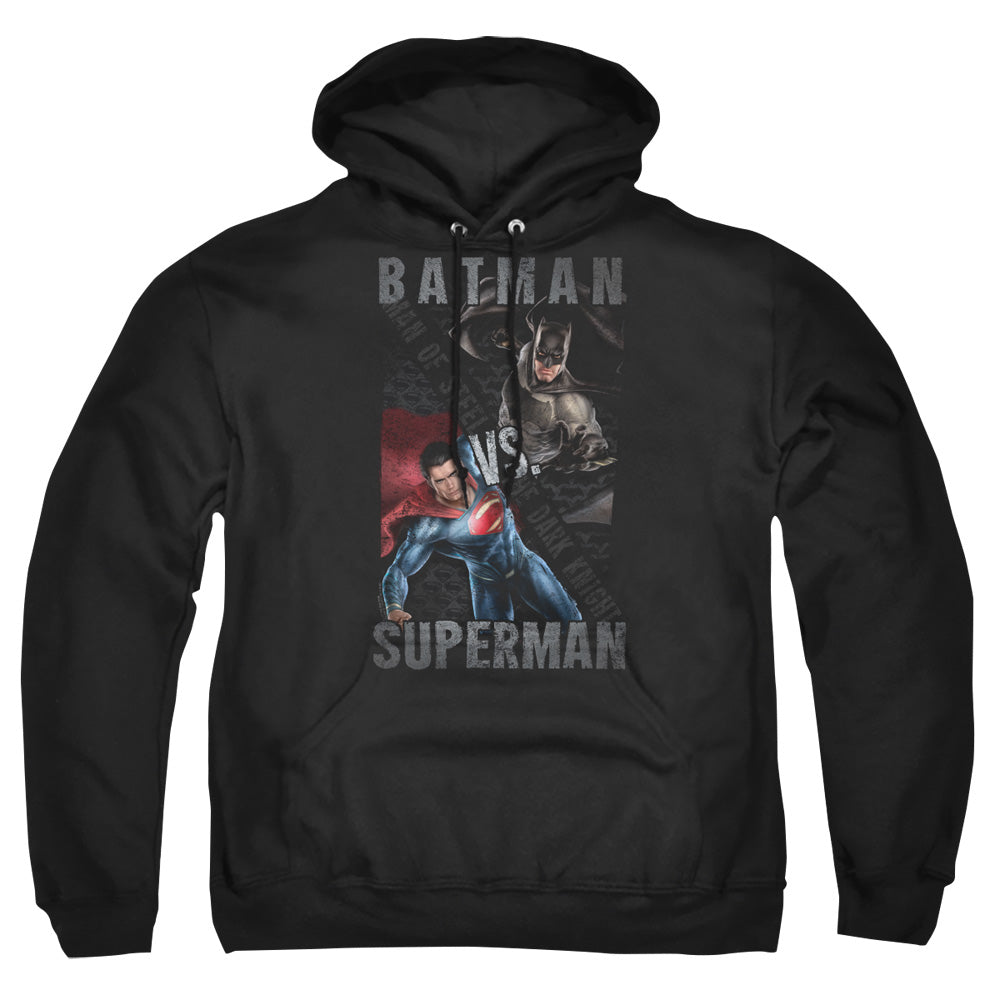 Batman v Superman Hero Split Men's Pull-Over 75 25 Poly Hoodie