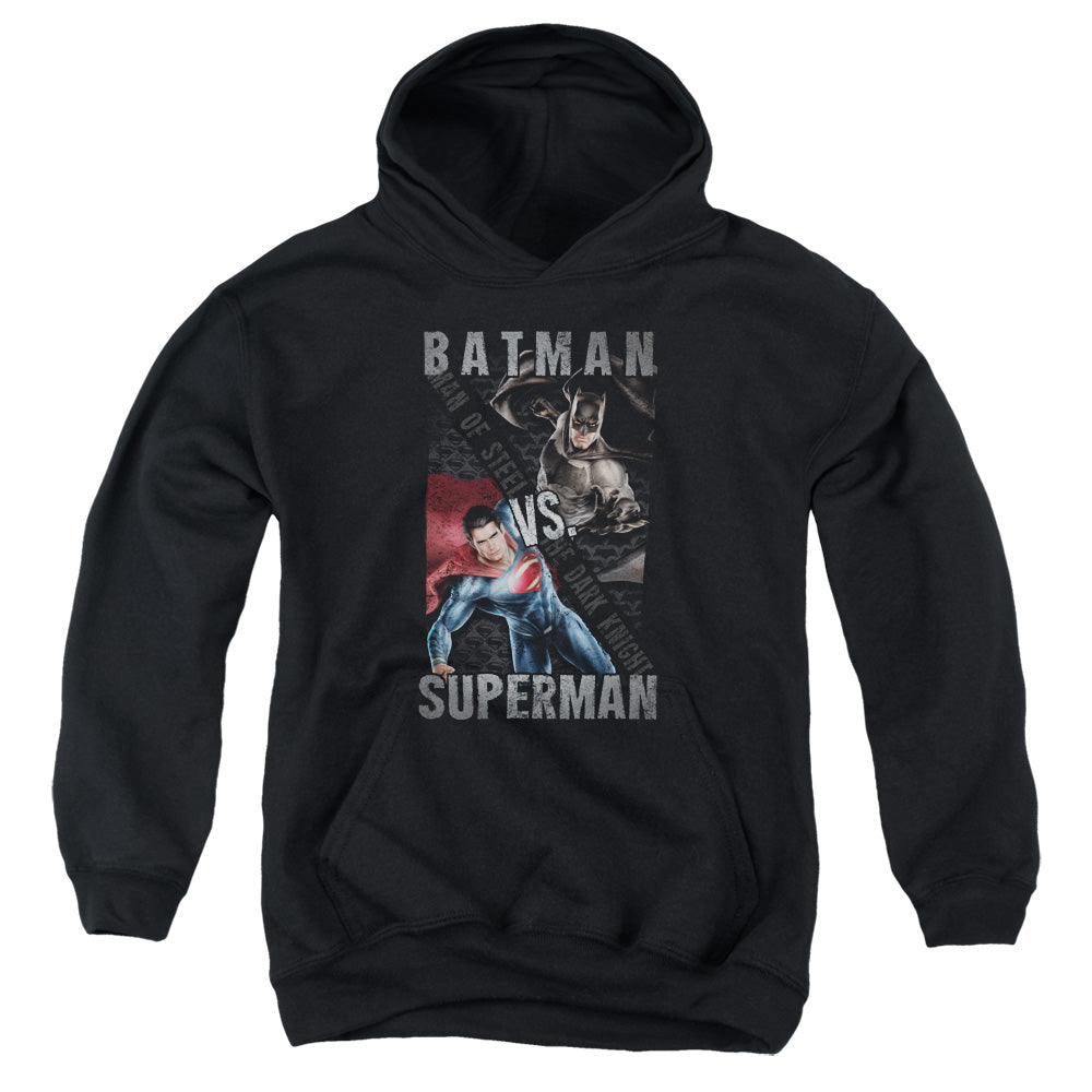 Batman v Superman Hero Split Youth Cotton Poly Pull-Over Hoodie