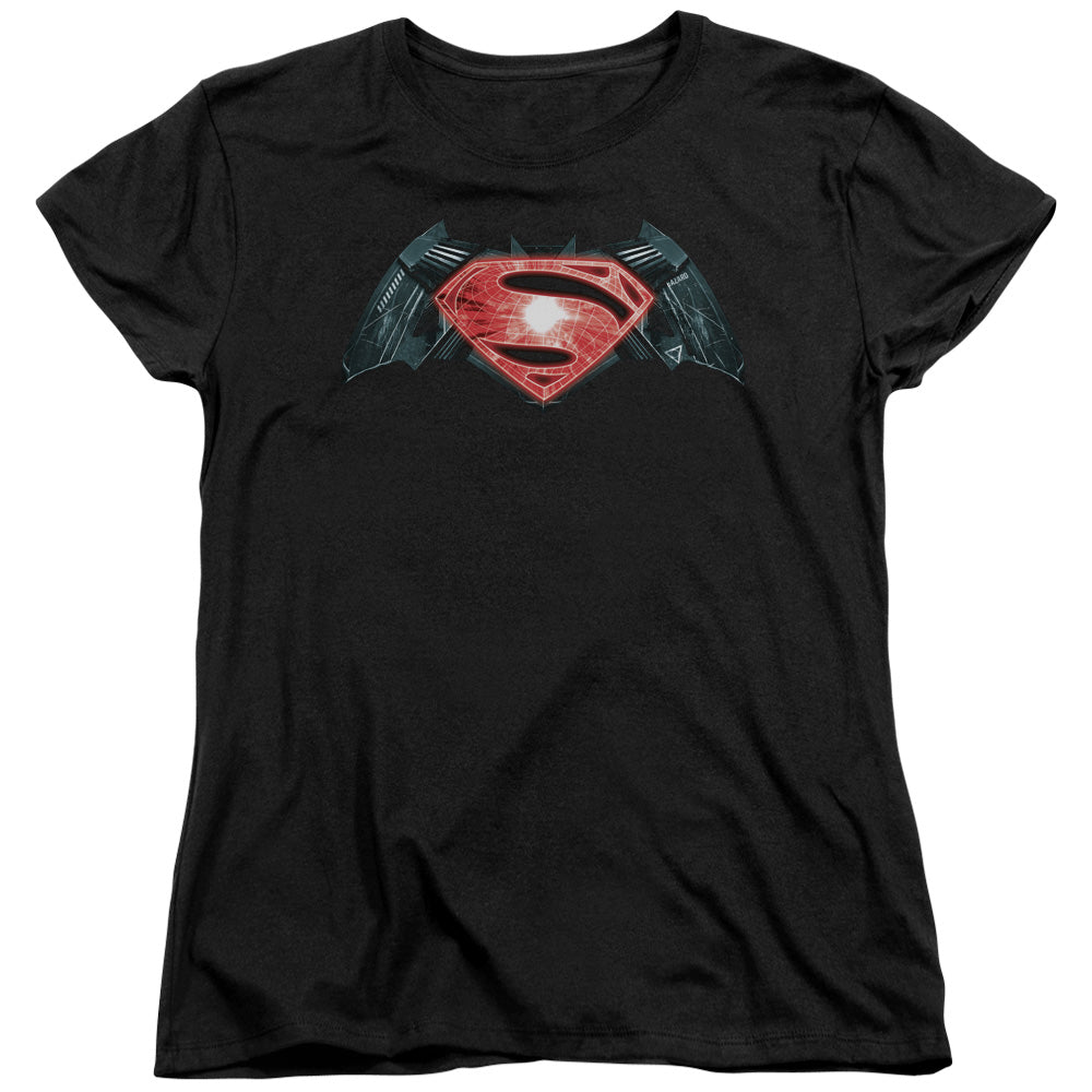 Batman v Superman Industrial Logo Women's 18/1 Cotton Short-Sleeve T-Shirt