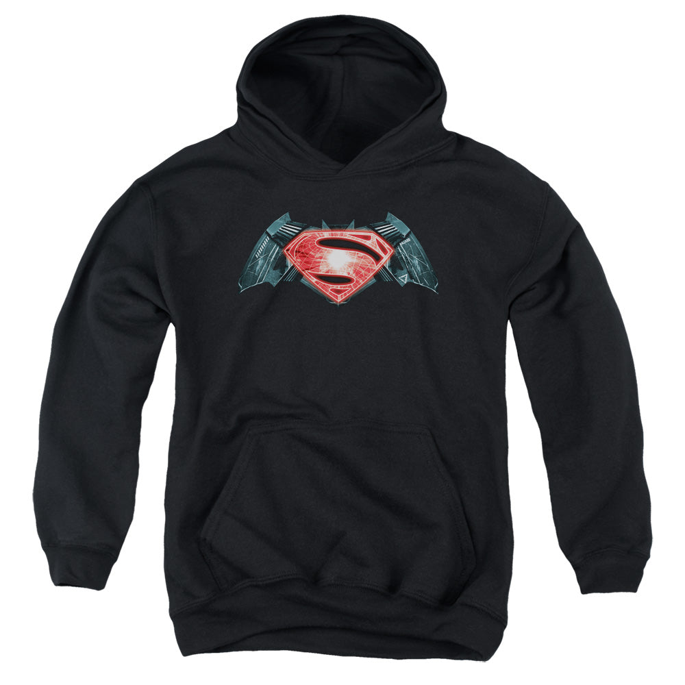 Batman v Superman Industrial Logo Youth Cotton Poly Pull-Over Hoodie