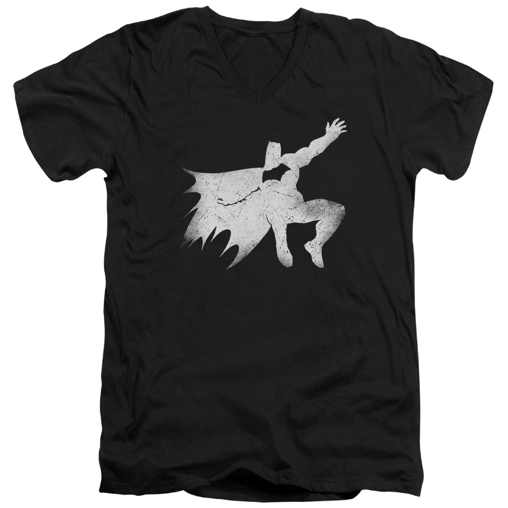 Batman v Superman Knight Silhouette Men's 30/1 Cotton Slim V-Neck T-Shirt
