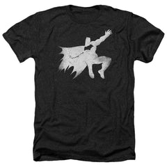 Batman v Superman Knight Silhouette Men's 30/1 Heather 60 40 Poly Short-Sleeve T-Shirt