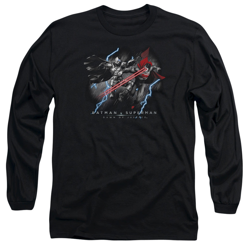 Batman v Superman Lightniing V Heat Vision Men's 18/1 Cotton Long-Sleeve T-Shirt