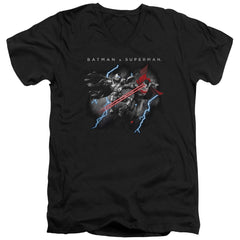 Batman v Superman Lightning Fight Men's 30/1 Cotton Slim V-Neck T-Shirt