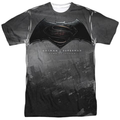 Batman v Superman Logo City Men's Regular Fit Polyester Short-Sleeve T-Shirt
