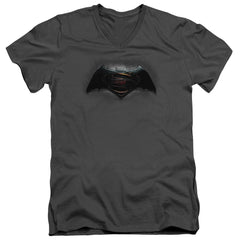 Batman v Superman Logo Men's 30/1 Cotton Slim V-Neck T-Shirt