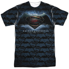Batman v Superman Logo Pattern Men's Regular Fit Polyester Short-Sleeve T-Shirt