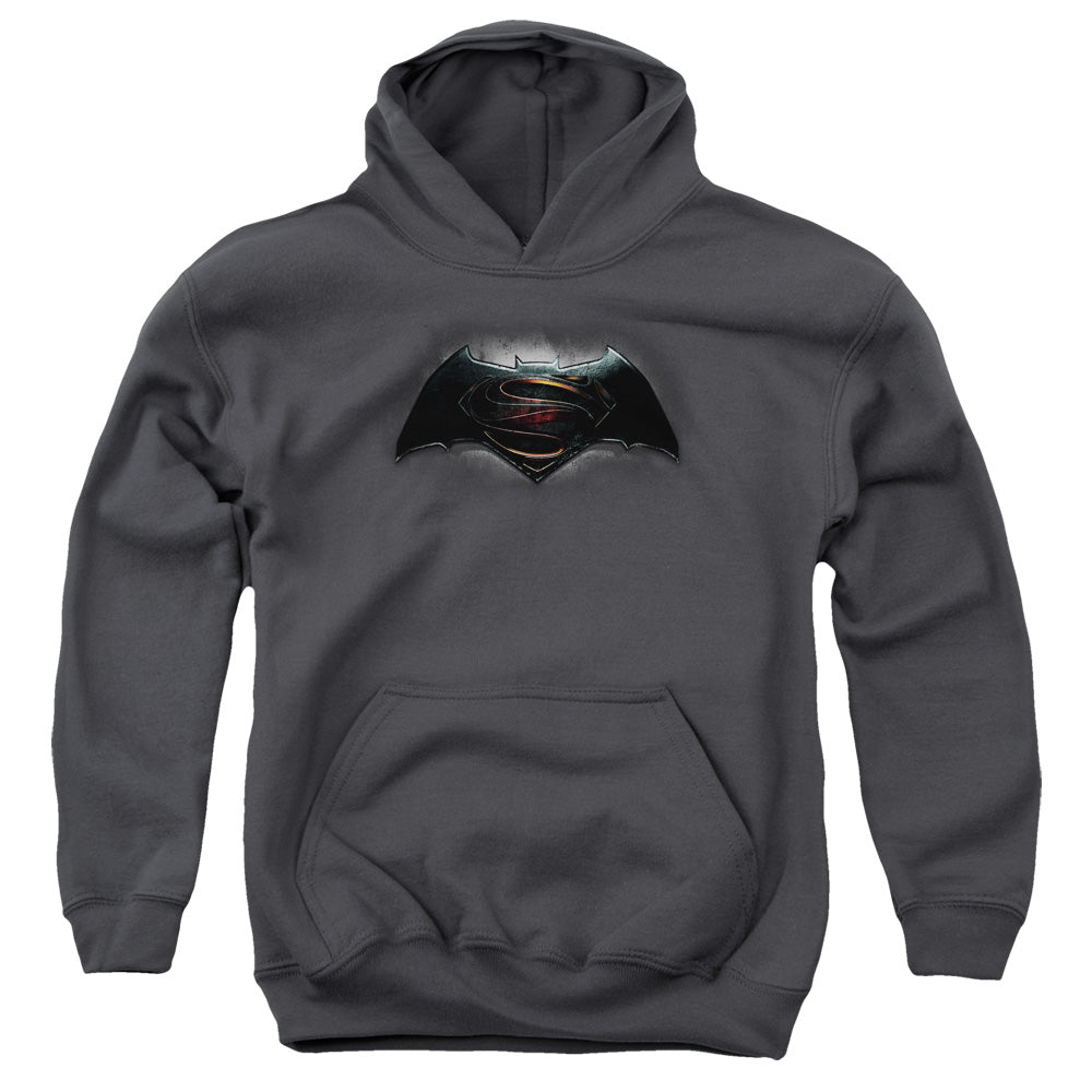 Batman v Superman Logo Youth Cotton Poly Pull-Over Hoodie