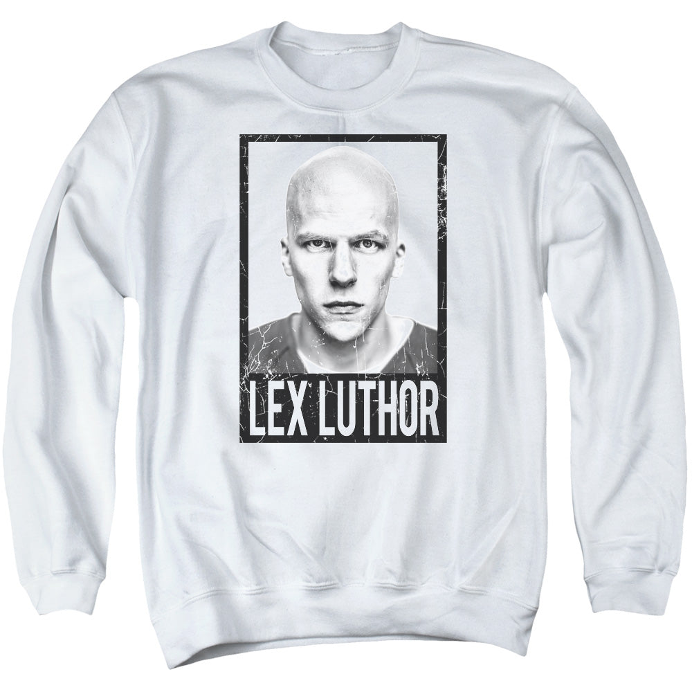 Batman v Superman Luthor Men's Crewneck 50 50 Poly Long-Sleeve T-Shirt