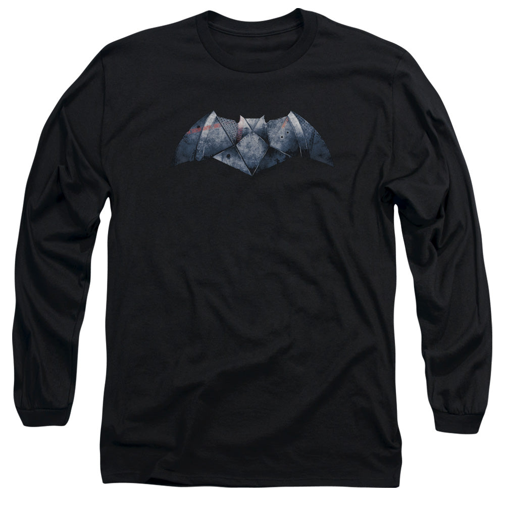 Batman v Superman Plated Bat Logo Men's 18/1 Cotton Long-Sleeve T-Shirt