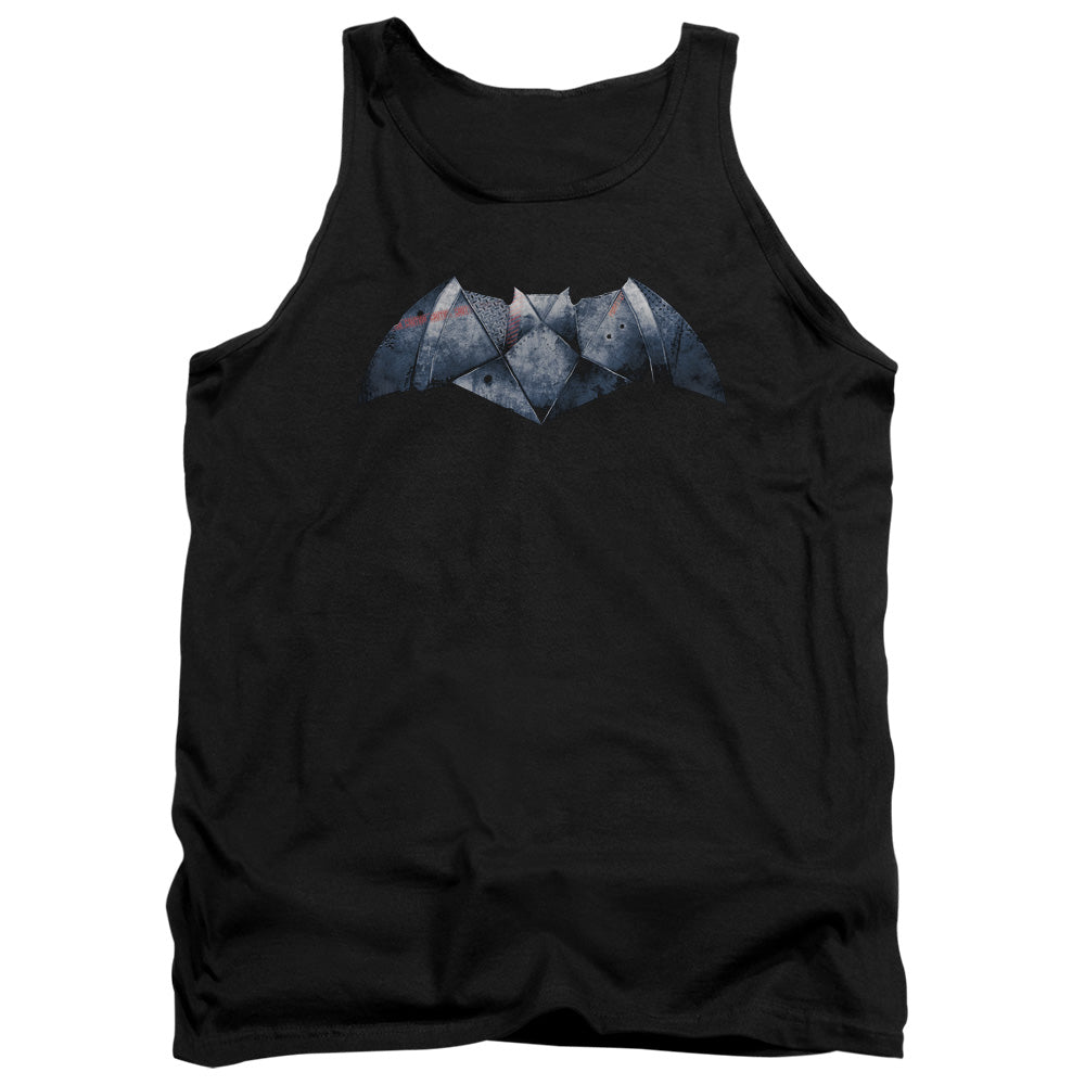 Batman v Superman Plated Bat Logo Men's 18/1 Cotton Tank Top