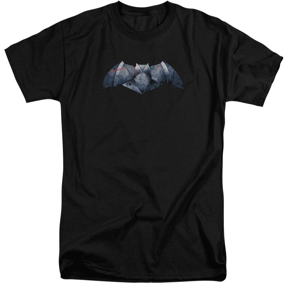 Batman v Superman Plated Bat Logo Men's 18/1 Tall Cotton Short-Sleeve T-Shirt