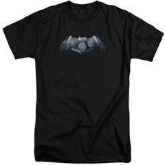 Batman v Superman Plated Bat Logo Men's 18/1 Tall Cotton Short-Sleeve T-Shirt