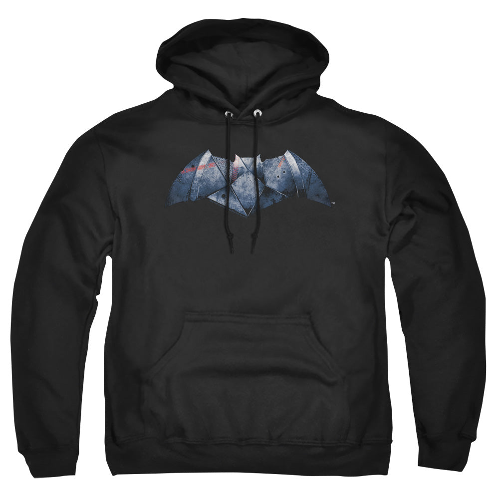 Batman v Superman Plated Bat Logo Men's Pull-Over 75 25 Poly Hoodie