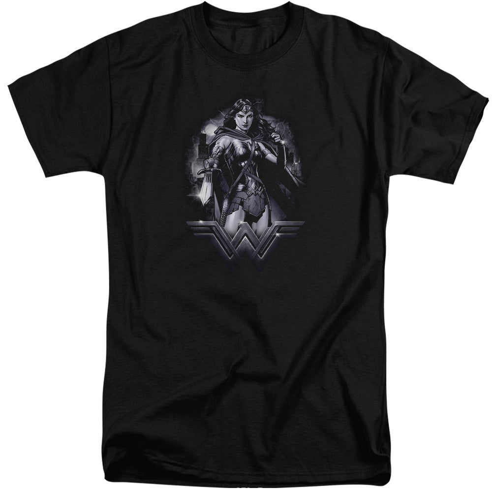 Batman v Superman Rainy Night Men's 18/1 Tall Cotton Short-Sleeve T-Shirt